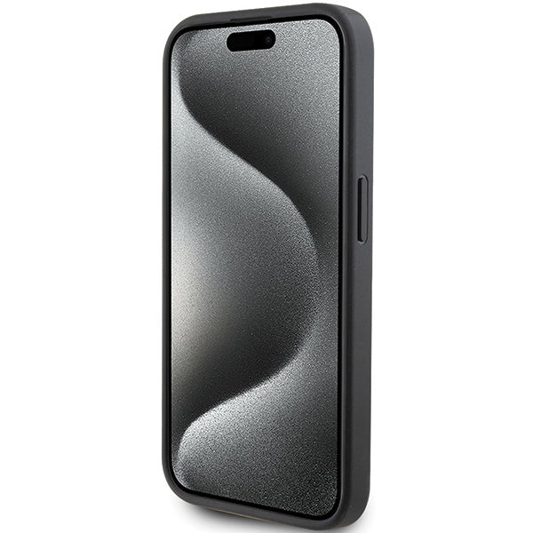 Husa de protectie Karl Lagerfeld Saffiano Cardslot (KLHCP15LSAPKCNPK) compatibil cu iPhone 15 Pro, Karl&Choupette
