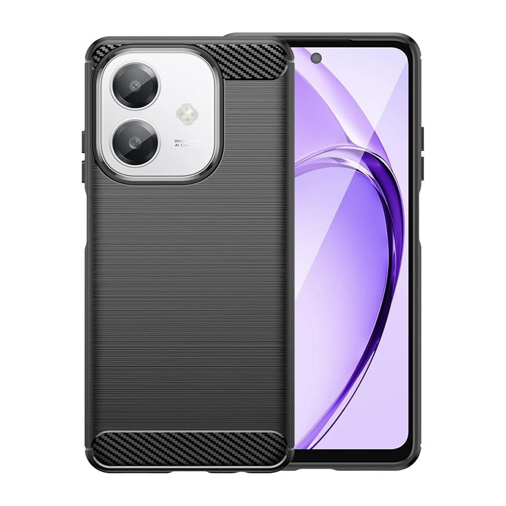 Husa de protectie Techsuit Carbon Silicone compatibil cu Oppo A40 4G / A60 5G, Negru
