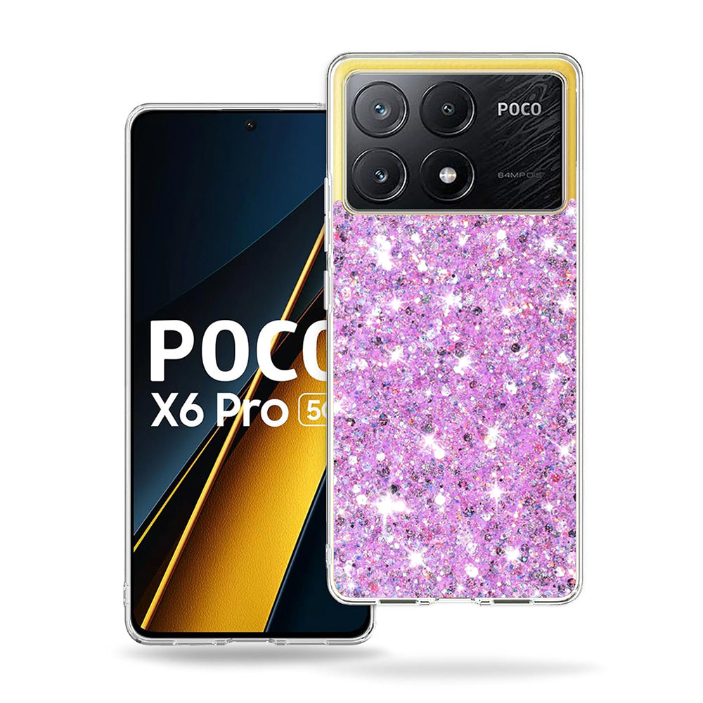 Husa de protectie Techsuit Sparkly Glitter compatibil cu Xiaomi Poco X6 Pro, Magenta