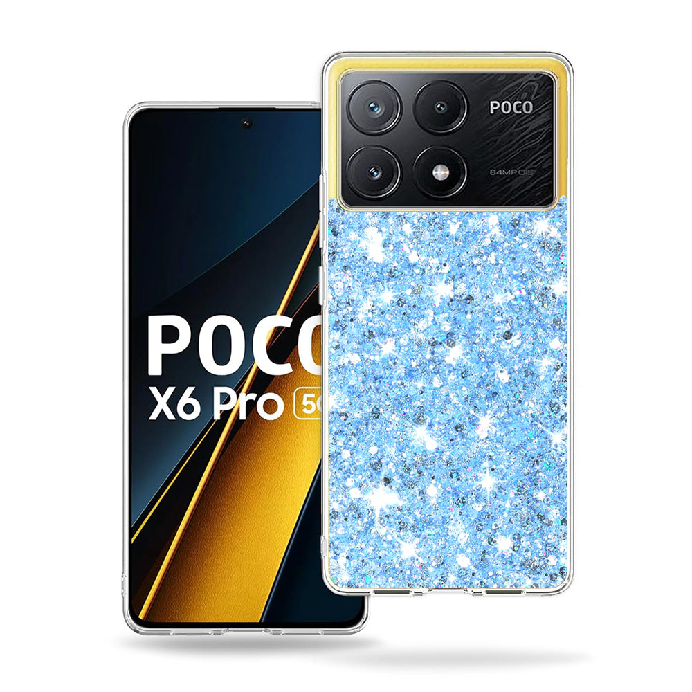 Husa de protectie Techsuit Sparkly Glitter compatibil cu Xiaomi Poco X6 Pro, Albastru