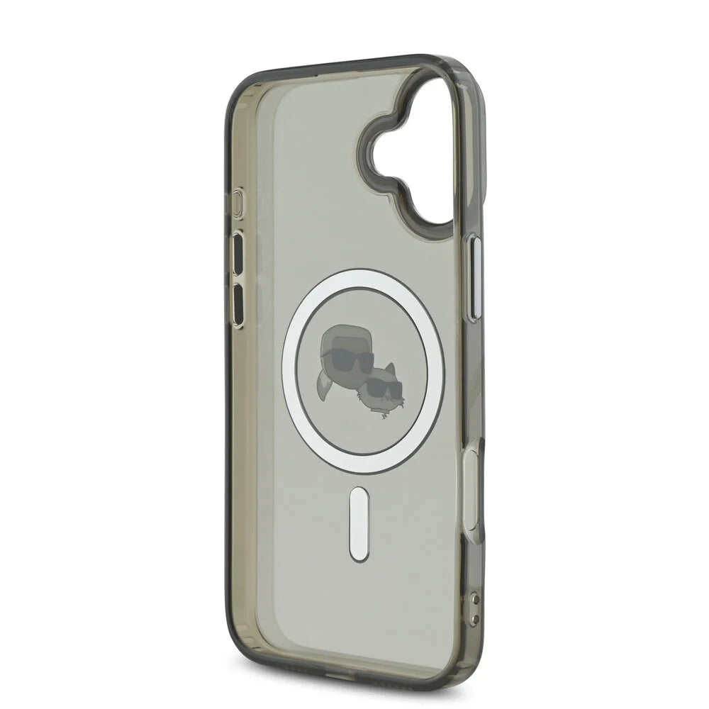 Husa de protectie Karl Lagerfeld IML MagSafe (KLHMP16MHLSKCK) compatibil cu iPhone 16 Plus, Metal Karl&Choupette Head