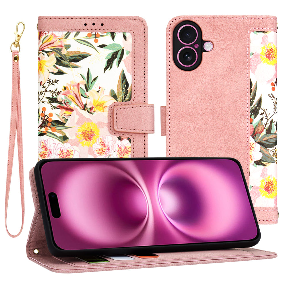 Husa de protectie Techsuit FlipCraft compatibil cu iPhone 16 Plus, Sweetheart Pink