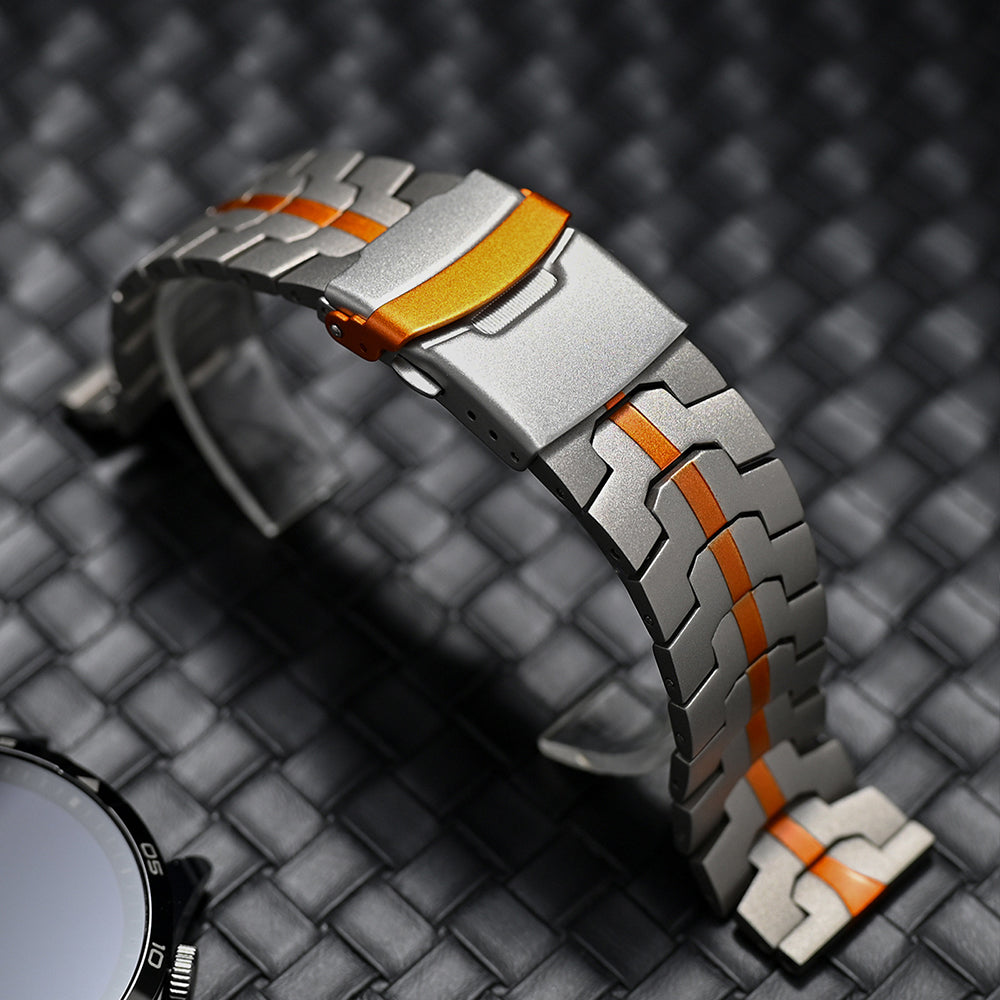 Curea smartwatch Techsuit Watchband 22mm (W063) compatibil cu Huawei Watch GT 2 (46mm)/GT 2 Pro/GT 3 Pro (46mm)/Xiaomi Watch S1, Titanium Orange