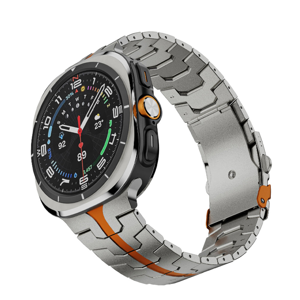 Curea smartwatch Techsuit Watchband (W063) compatibil cu Samsung Galaxy Watch Ultra 47mm / Watch Ultra 2, Titanium Orange