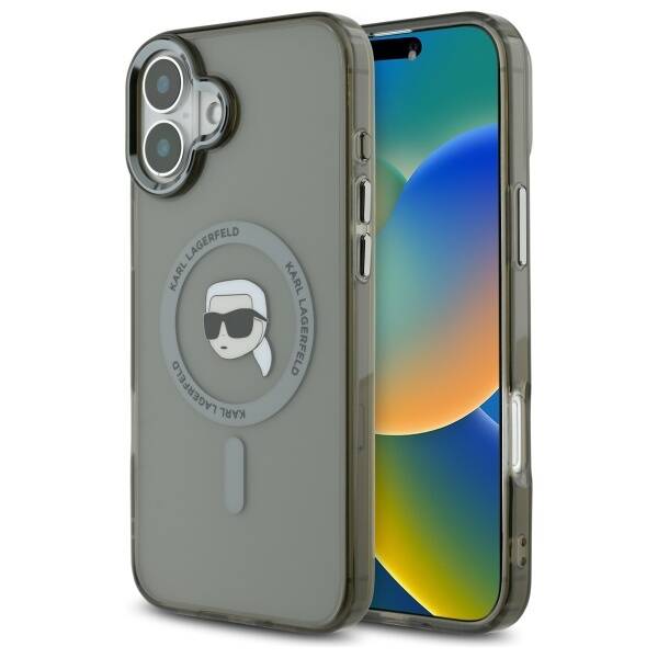 Husa de protectie Karl Lagerfeld IML MagSafe (KLHMP16MHLSKIK) compatibil cu iPhone 16 Plus, Karl`s Head