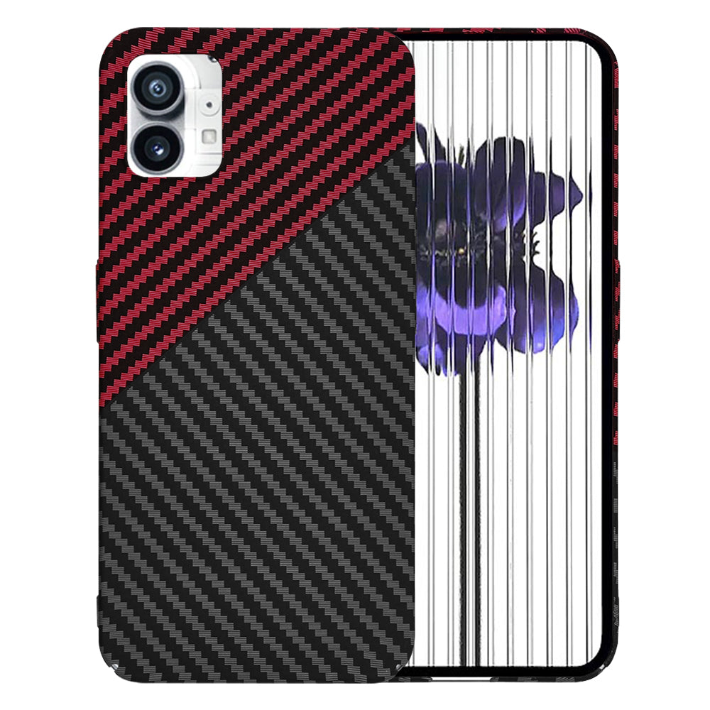 Husa de protectie Techsuit Carbonite FiberShell compatibil cu Nothing Phone (1), Rosu Vortex