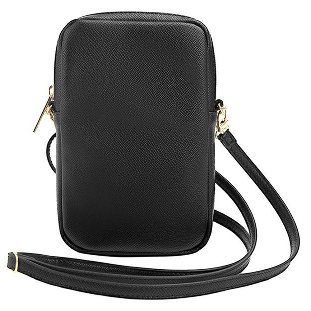 Geanta Guess Universal Phone Pouch Zip Triangle 4G (GUWBZPGSTEGK), Universal, Adjustable Strap, Zip Closure, Negru