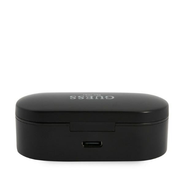 Casti Guess (GUTWST31EK), Bluetooth 5.0, TWS, USB-C, with LED Display, Docking Station, IPX4, Negru