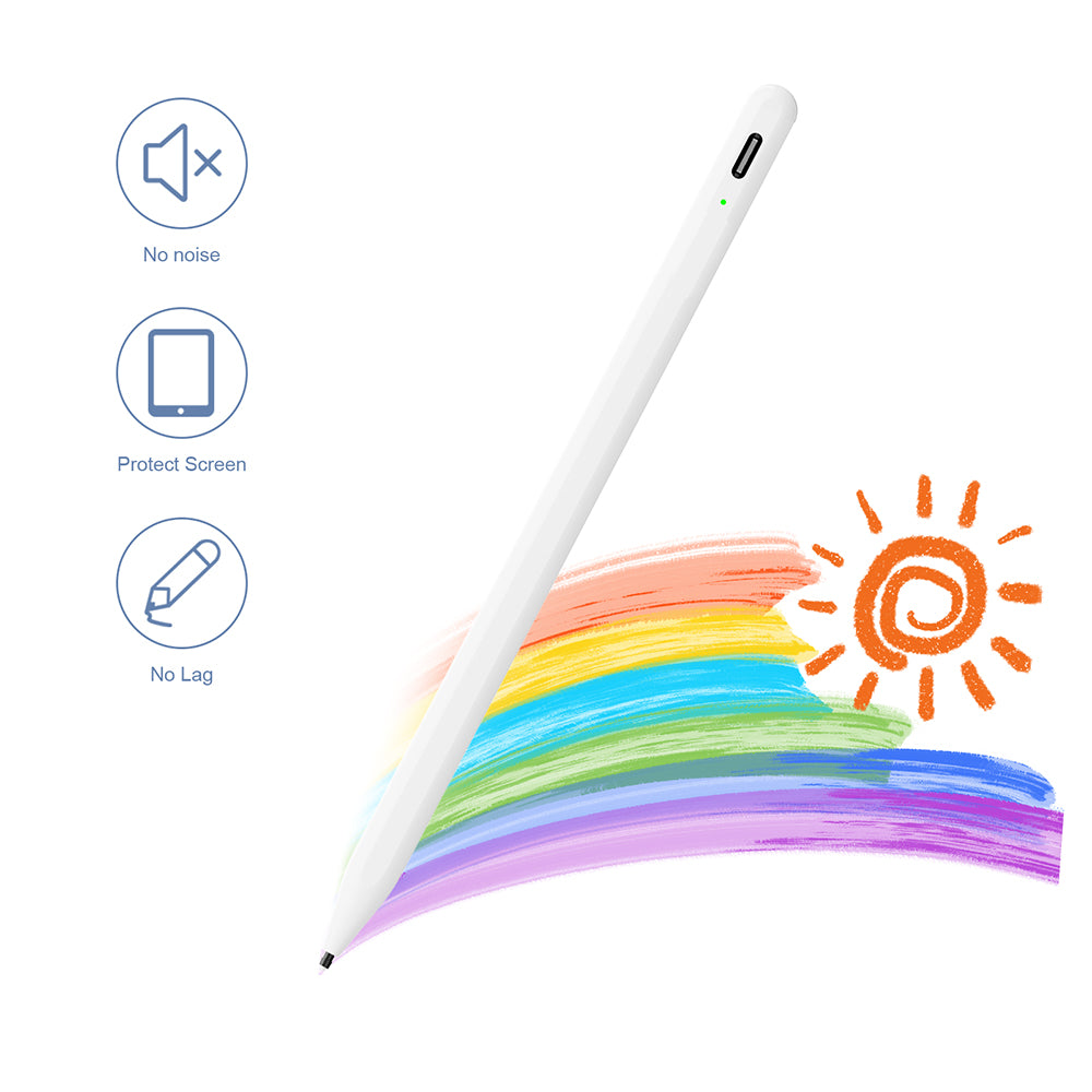 Stylus Techsuit Stylus Pen (A580S), for iPad, Bluetooth, Type-C, 130mAh, 5V, Palm Rejection, Microsoft Nib, Mute Writing, Alb