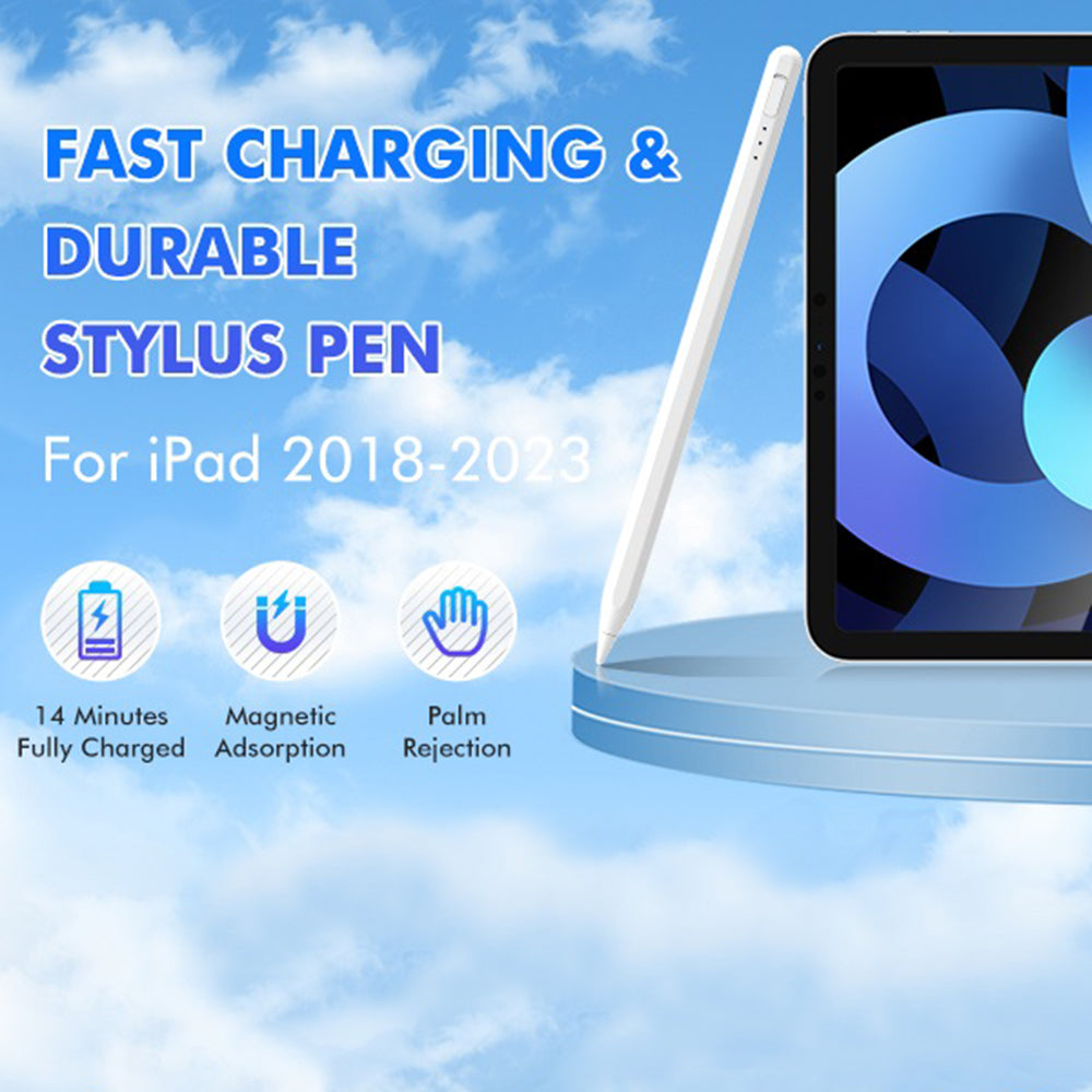 Stylus Techsuit Stylus Pen (AX10-T), for iPad, Type-C, Palm Rejection, Tilt Sensitivity, Side Adsorption, 125mAh, Alb