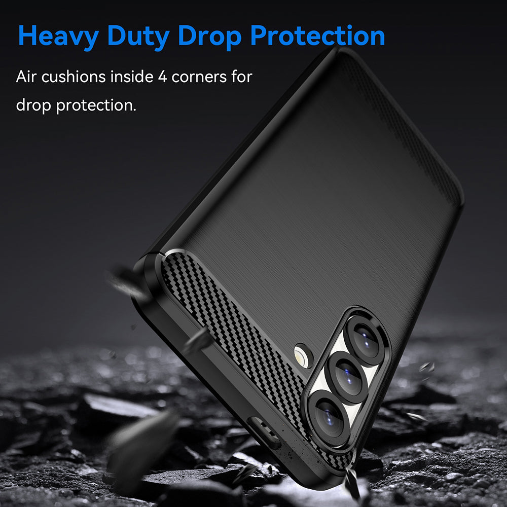 Husa de protectie Techsuit Carbon Silicone compatibil cu Samsung Galaxy S25 Plus, Negru