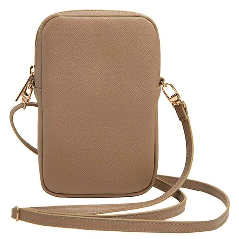 Geanta Guess Universal Phone Pouch Zip Triangle 4G (GUWBZPGSTEGD), Universal, Adjustable Strap, Zip Closure, Light Gold