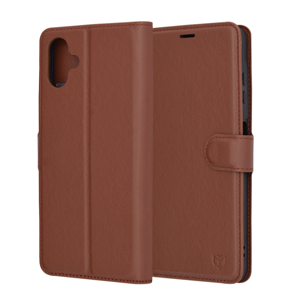 Husa de protectie Techsuit Leather Folio compatibil cu Samsung Galaxy A06, Maro