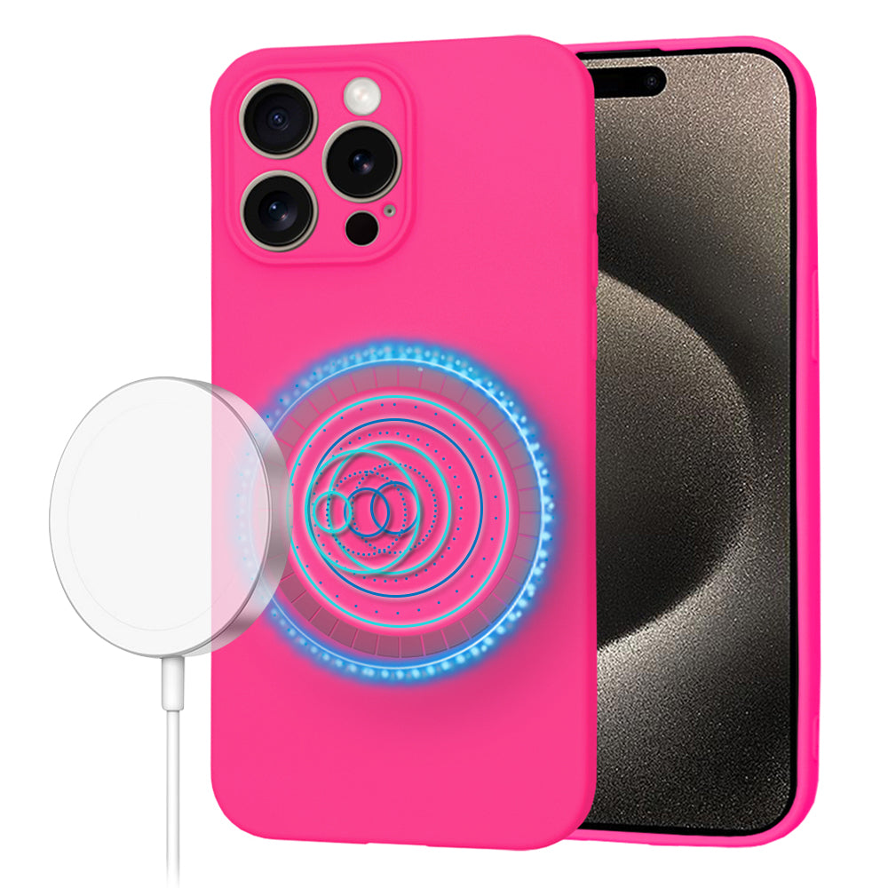 Husa de protectie Techsuit SoftFlex MagSafe compatibil cu iPhone 15 Pro Max, Roz Intens