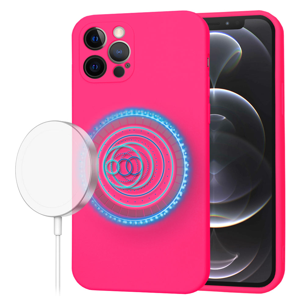 Husa de protectie Techsuit SoftFlex MagSafe compatibil cu iPhone 12 Pro, Roz Intens