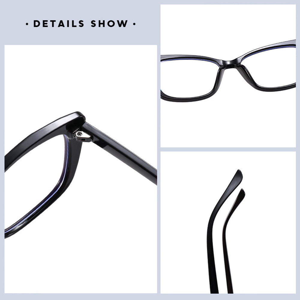 Techsuit Anti-Blue Light Glasses Reflex PC (PC28016-C1), Cat Eye, Negru