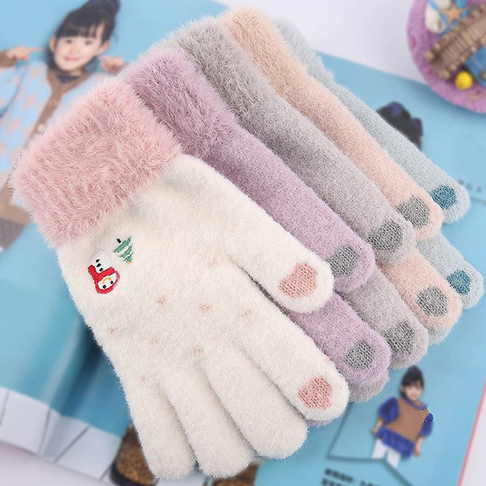 Techsuit Gloves (ST0011), from Mink Fur, Size 21cm, Gri