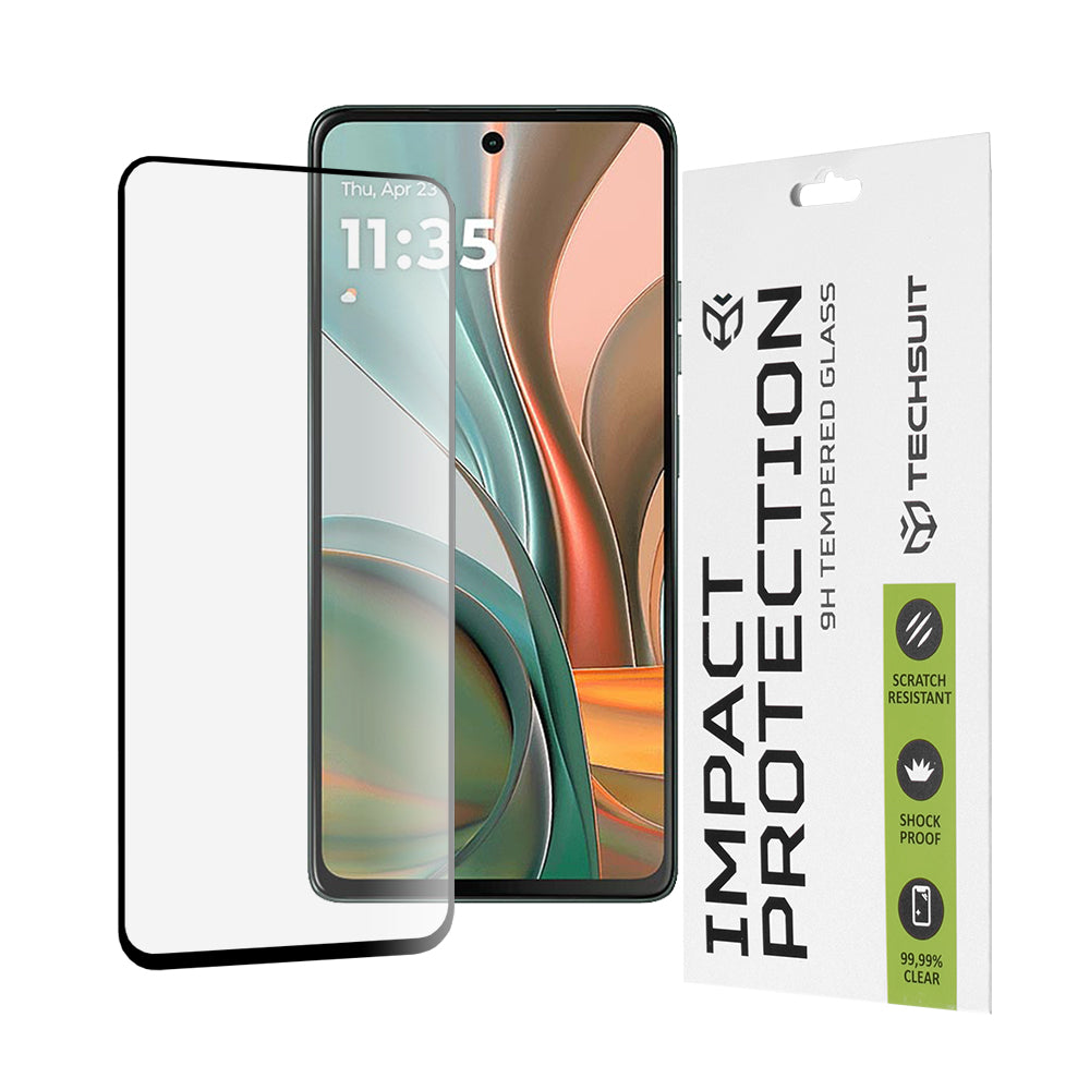 Folie de protectie Techsuit 111D Full Cover / Full Glue Glass compatibil cu Motorola Moto G75, Negru