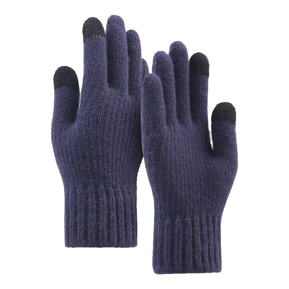 Techsuit Gloves (ST0012), from Alpaca Wool, Size 22cm, Bleumarin
