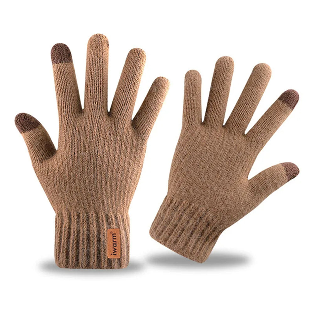 Iwarm Gloves (ST0016), from Alpaca Wool, Size 22cm, Coffee