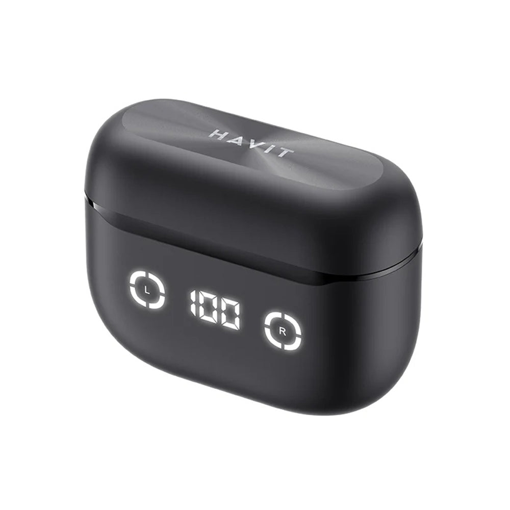 Casti Havit (TW984), Bluetooth 5.4, ANC, Digital Display, True Wireless, Type-C, 420mAh, Havit Life App, Negru