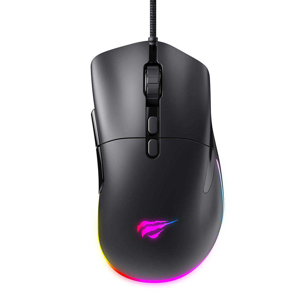 Tastatura/Mouse Havit Wired Gaming Mouse (MS954), 800/1600/2400/3200/6400/12000 DPI, 1.6m, 5V, Negru