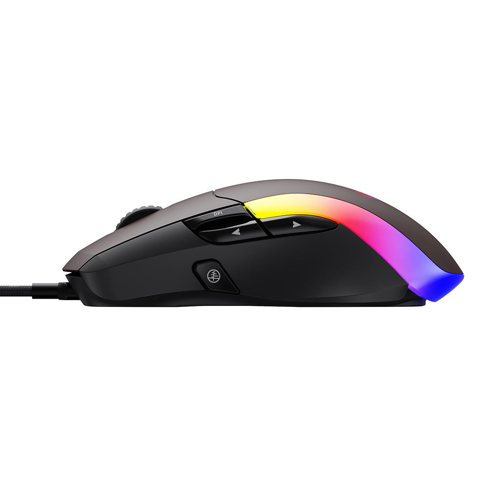 Tastatura/Mouse Havit Wired Gaming Mouse (MS959S), with RGB Lights, 1200/2400/3200/4800/6400/8000 DPI, 1.6m, 5V, Negru / Ochre