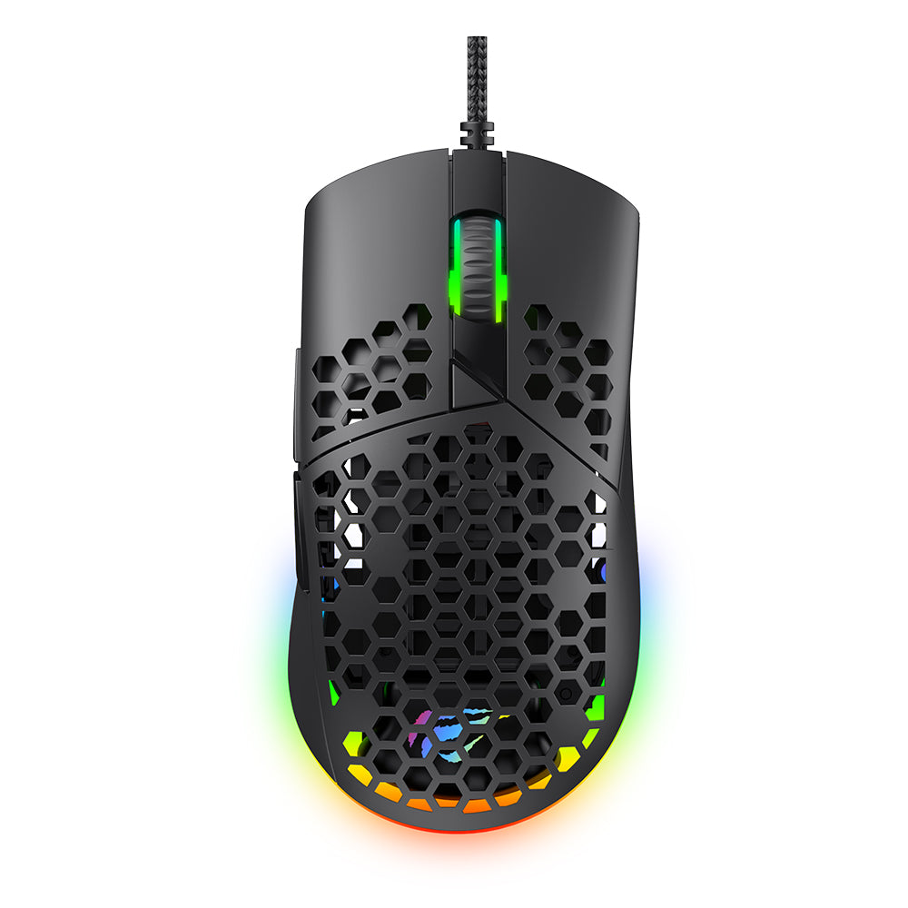 Tastatura/Mouse Havit Wired Gaming Mouse (MS1036), with RGB Lights, 1200/1600/2400/4800/6400/7200 DPI, 1.6m, 5V, Negru