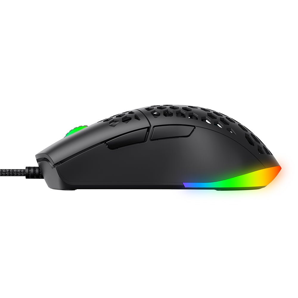 Tastatura/Mouse Havit Wired Gaming Mouse (MS1036), with RGB Lights, 1200/1600/2400/4800/6400/7200 DPI, 1.6m, 5V, Negru