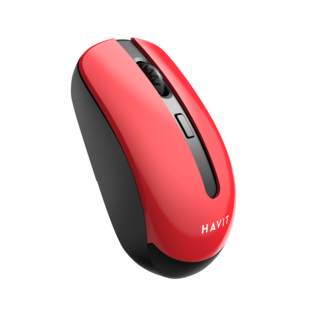 Tastatura/Mouse Havit Wireless Mouse (MS989GT), 2.4GHz, 800-1200-1600 DPI, AA Battery, Negru / Red