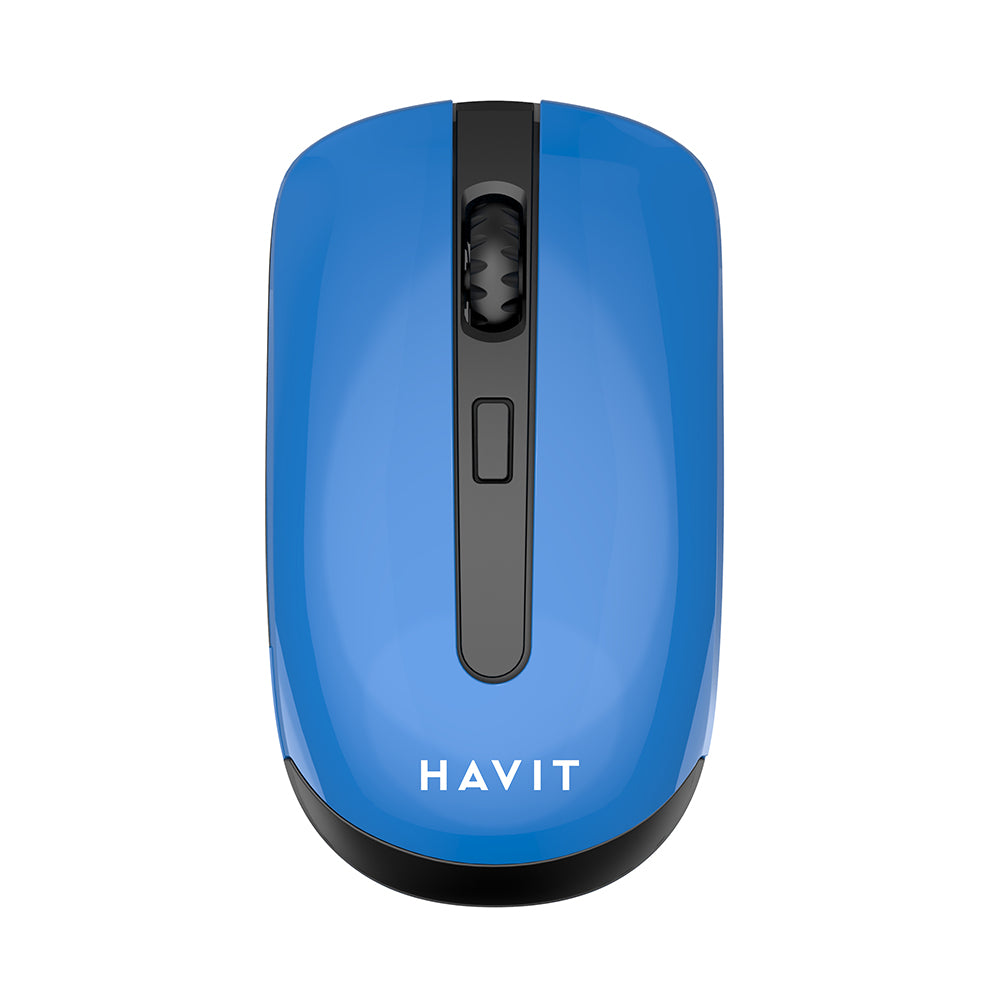 Tastatura/Mouse Havit Wireless Mouse (MS989GT), 2.4GHz, 800-1200-1600 DPI, AA Battery, Negru / Blue