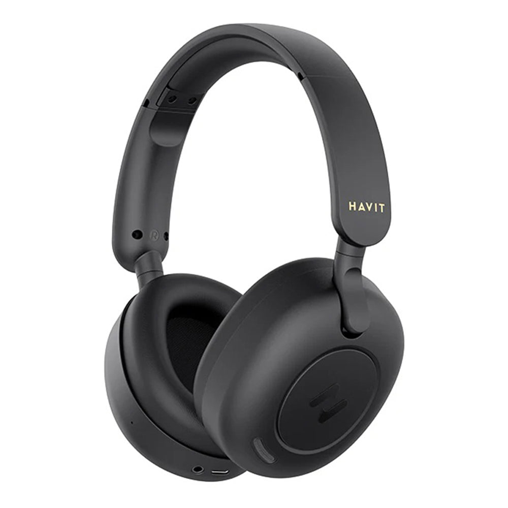 Casti Havit Wireless (H655BT), On-ear, Bluetooth 5.3, Hybrid Active Nosie Cancelling, 700mAh, Foldable, USB-C, Negru