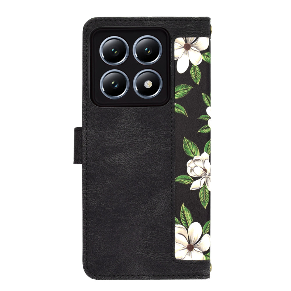 Husa de protectie Techsuit FlipCraft compatibil cu Xiaomi 14T Pro, Flowers of the Dawn