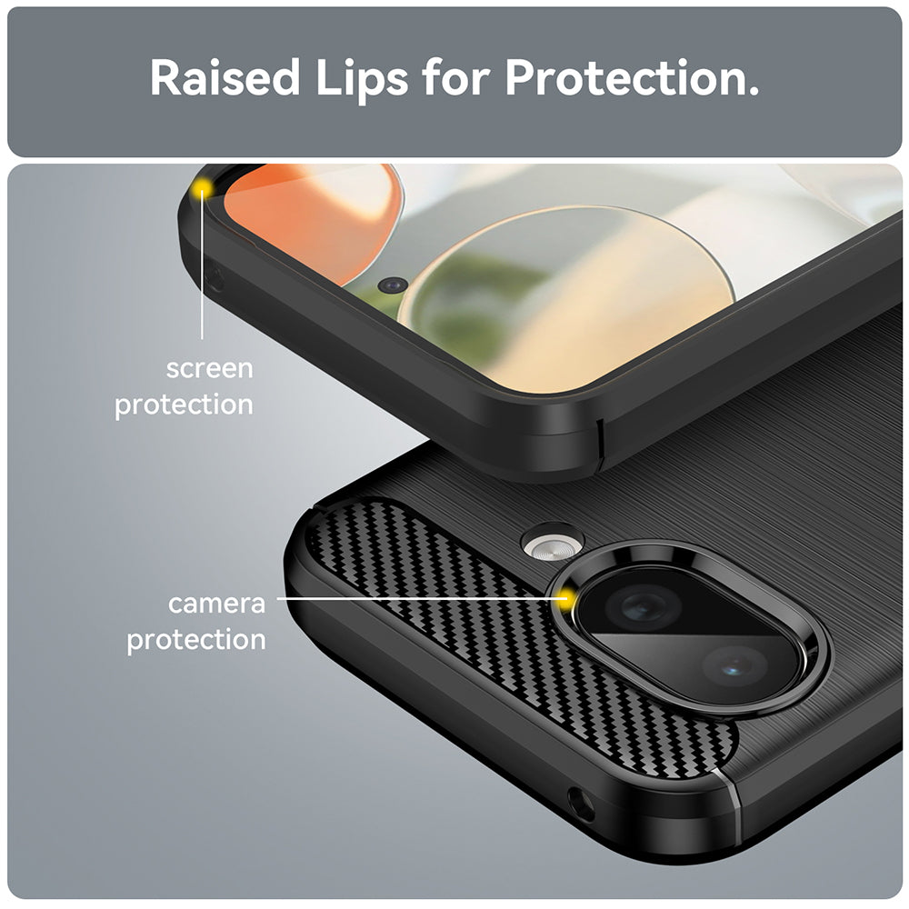 Husa de protectie Techsuit Carbon Silicone compatibil cu Google Pixel 9a, Negru