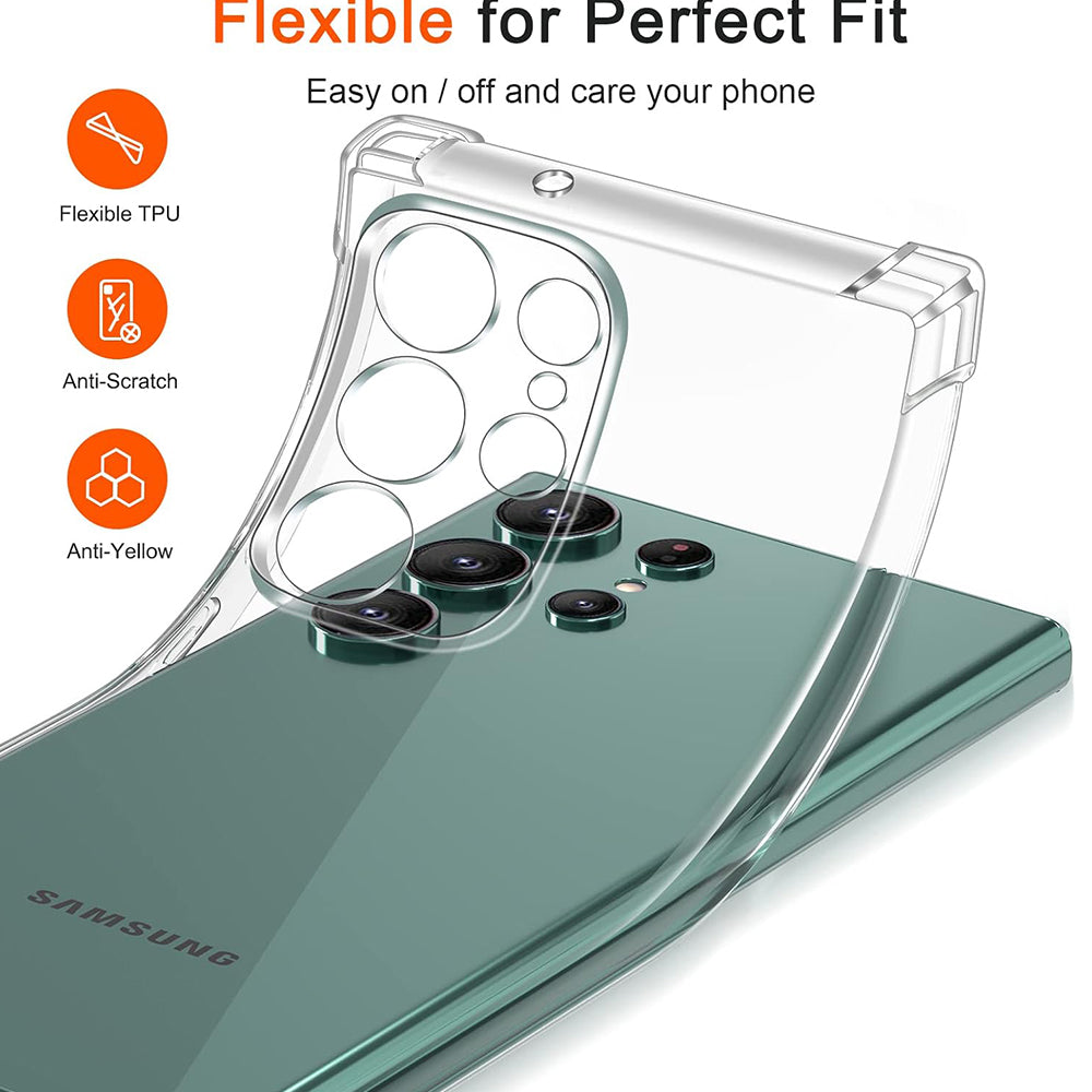 Husa de protectie Techsuit Shockproof Clear Silicone compatibil cu Samsung Galaxy S25 Ultra, Transparent