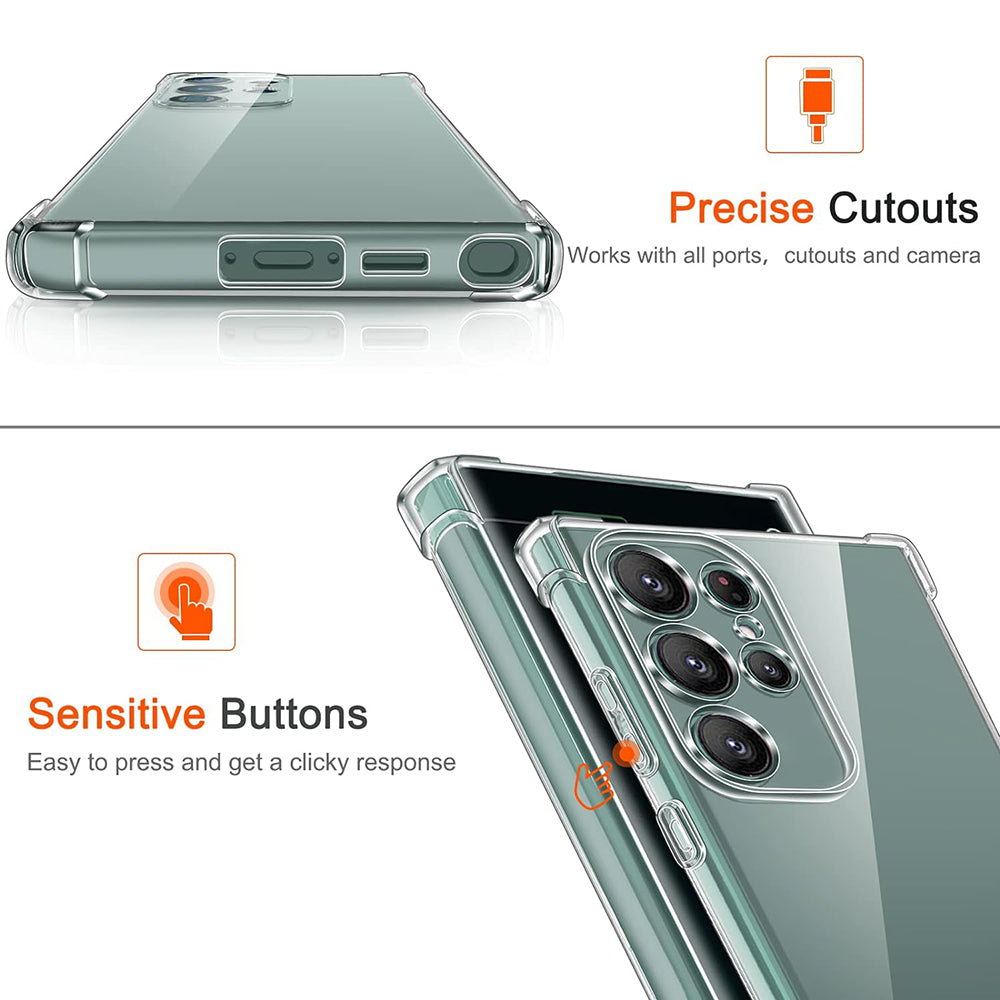 Husa de protectie Techsuit Shockproof Clear Silicone compatibil cu Samsung Galaxy S25 Ultra, Transparent