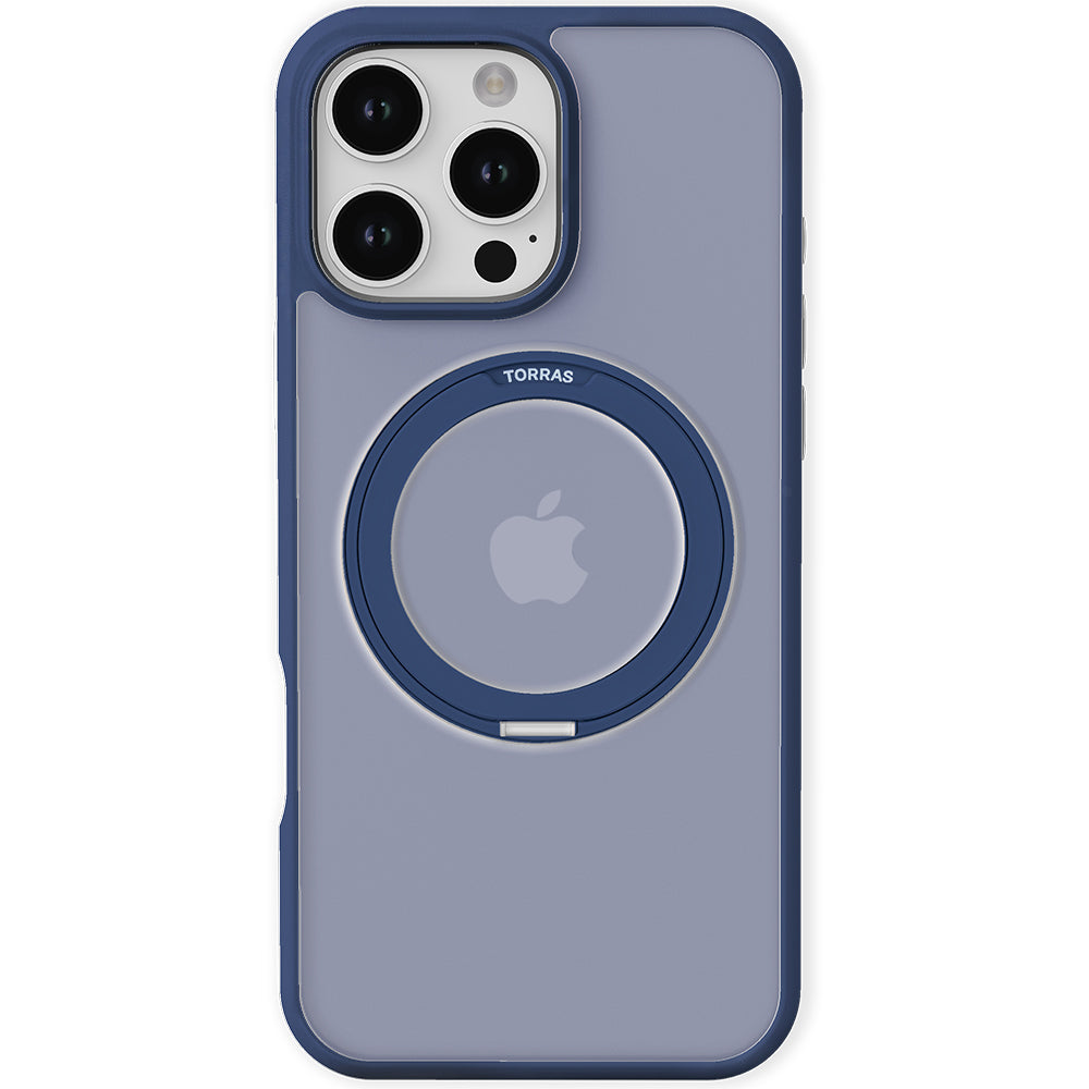 Husa de protectie Torras Ostand Pro MagSafe Series compatibil cu iPhone 16 Pro, Bleumarin