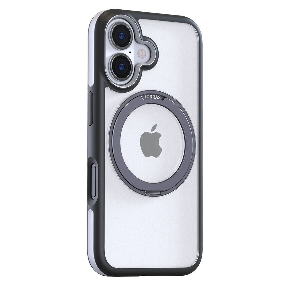 Husa de protectie Torras Ostand R Fusion MagSafe Series compatibil cu iPhone 16, Negru