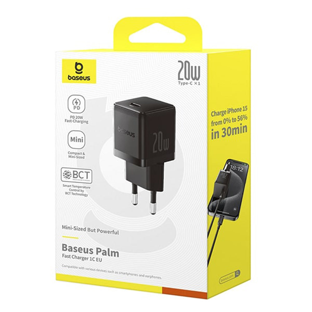 Incarcator Baseus Palm (P10111602113-00), Fast Charger, Type-C, PD 20W, 5V/3A, Cluster Black