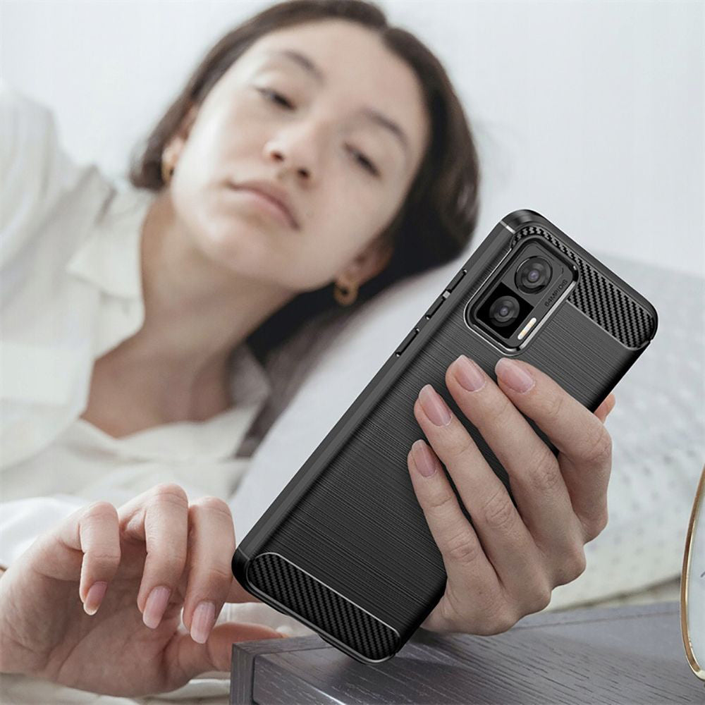 Husa de protectie Techsuit Carbon Silicone compatibil cu Motorola Edge 30 Neo, Negru