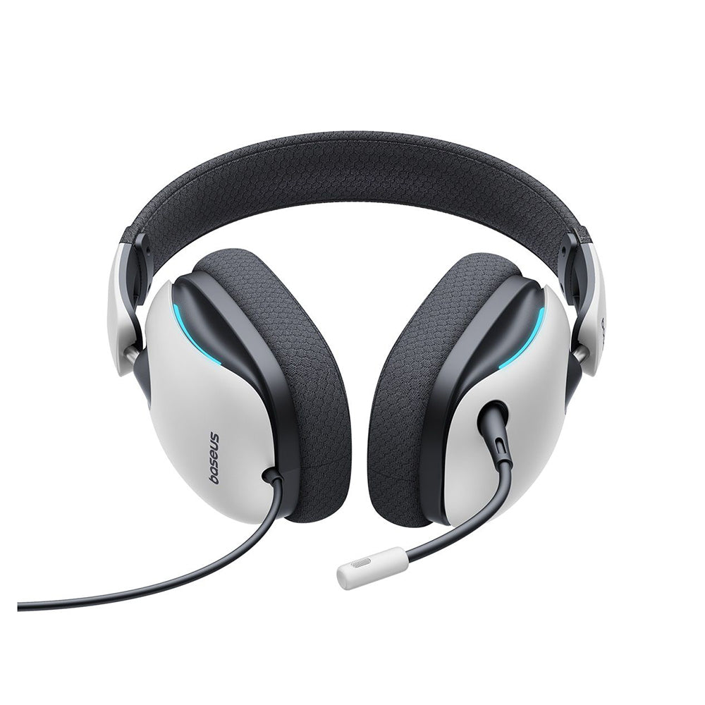 Casti Baseus Gaming GoPlay 1 Max (A00181003213-00), with Microphone, In-Line Cable Controls, LED Light, Moon White