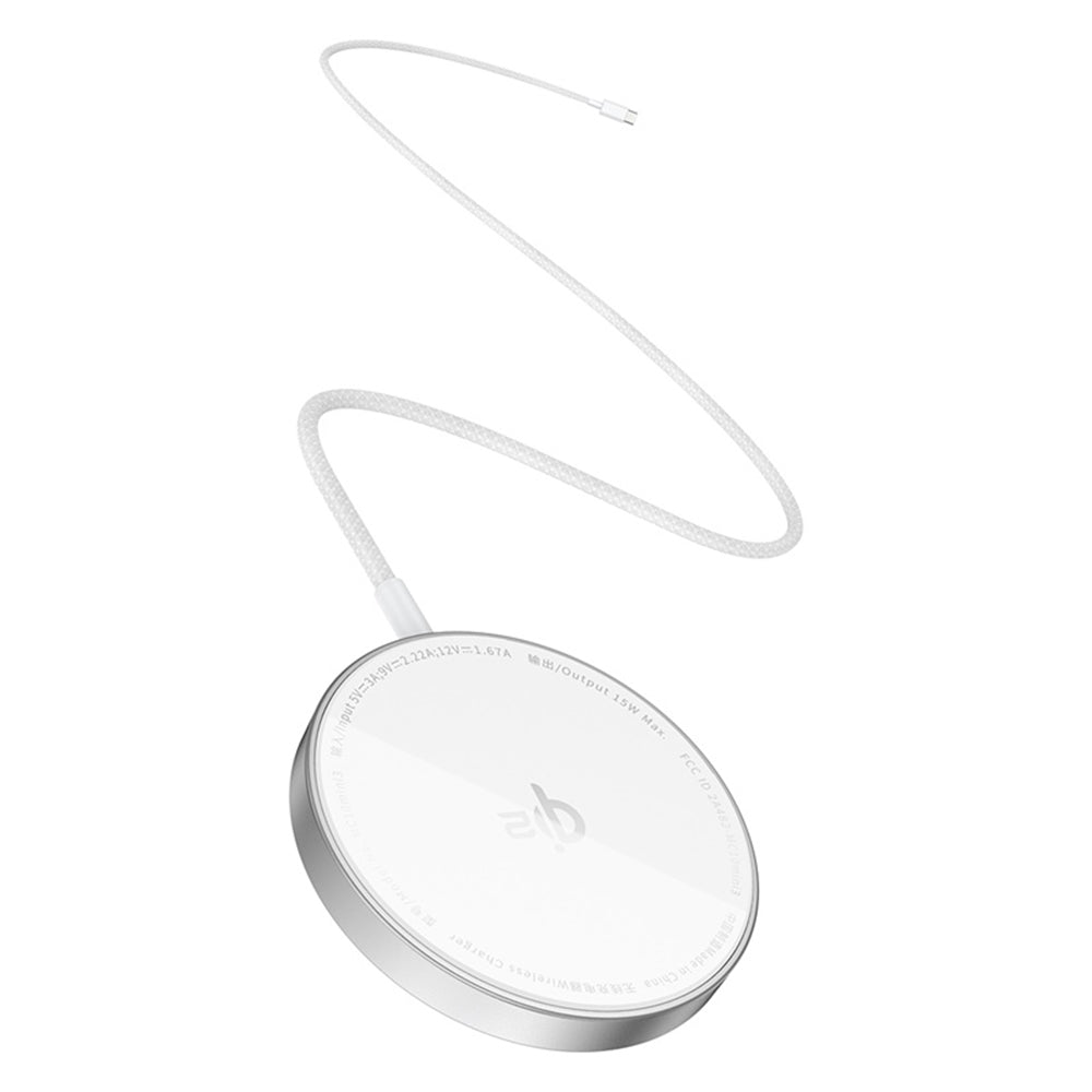 Incarcator Baseus Magnetic Wireless Simple Mini4 Air (P10278200S11-00), Fast Charging, Cable Type-C, Qi2, 15W, Frost Silver