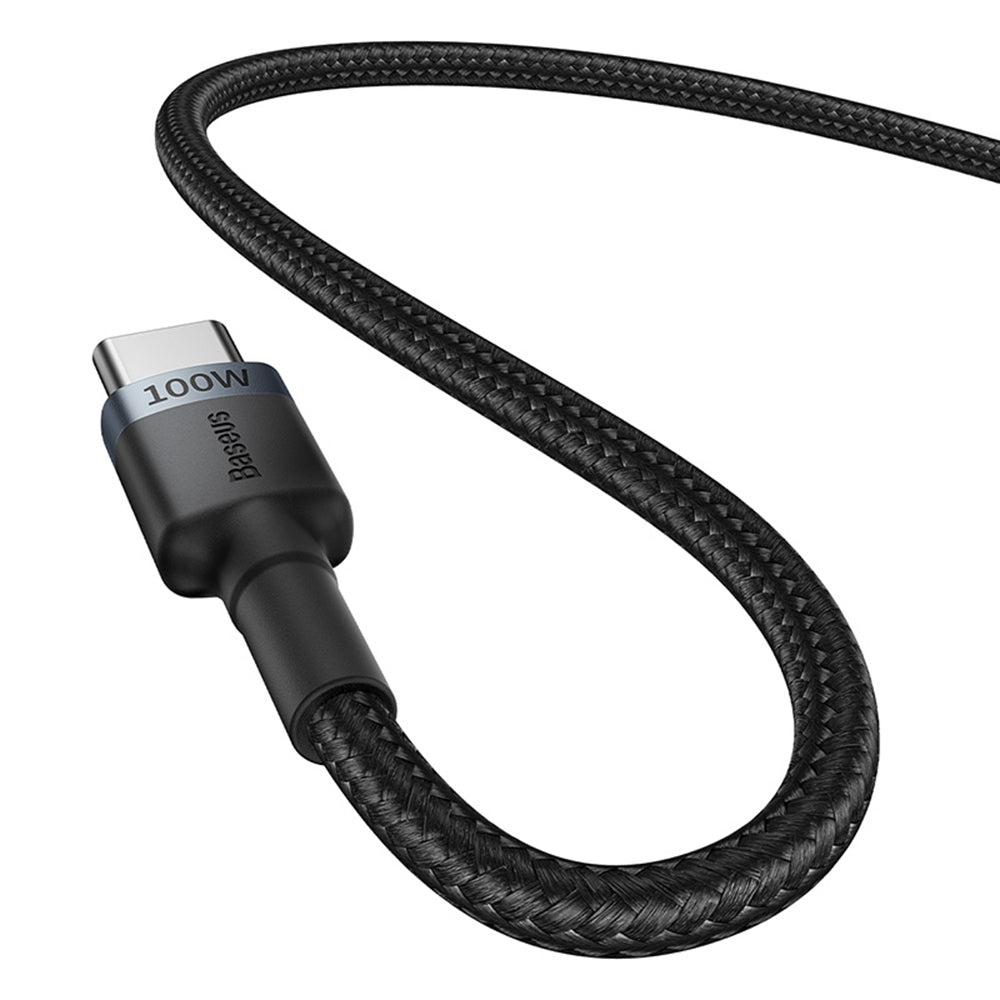 Cablu Baseus (set de 2) Cafule (P10318306003-00), Type-C to Type-C, Fast Charging, 100W, 5A, 1m, Negru /Red, Black/Grey