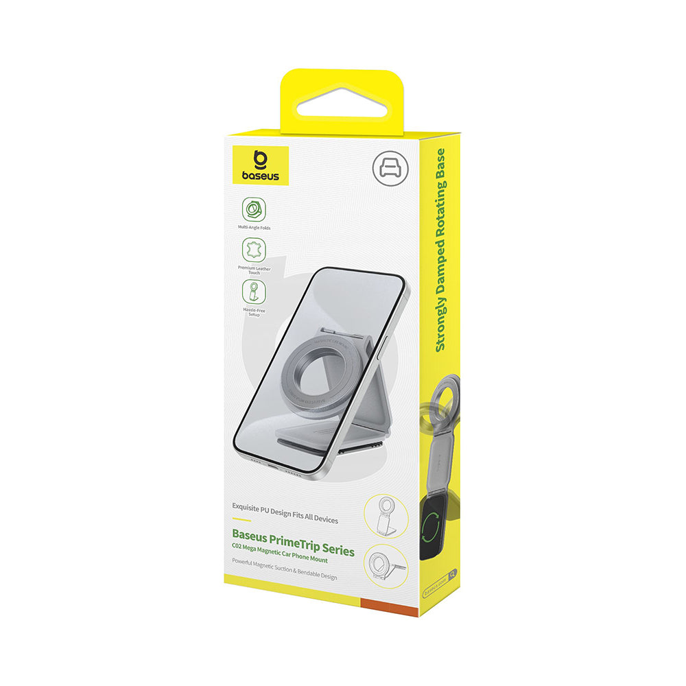 Suport Baseus PrimeTrip Series C02 (C40169002833-00), PU Leather, 360°, 25N, Versatile Mounting Option, Frosted Grey