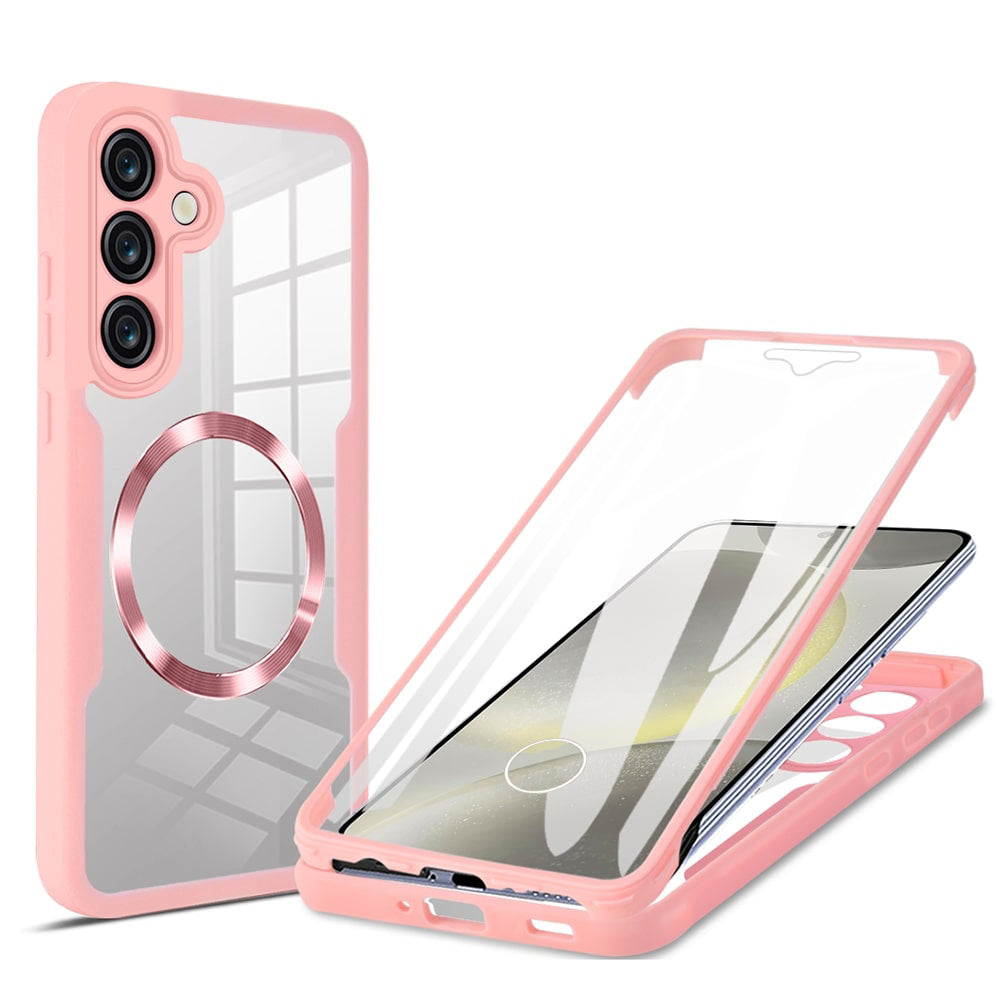 Folie de protectie Techsuit ColorVerse 360 MagSafe Series + compatibil cu Samsung Galaxy S24 Plus, Roz