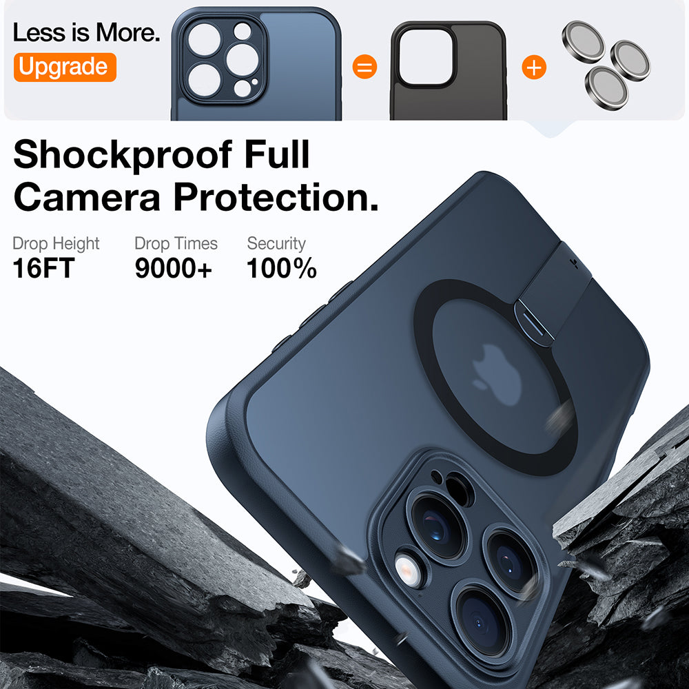 Husa de protectie Torras Pstand Spin MagSafe compatibil cu iPhone 16 Pro, Negru