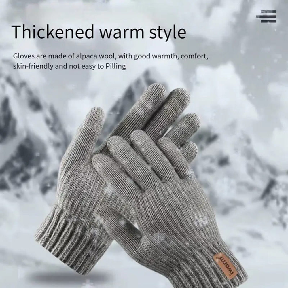 Iwarm Gloves (ST0016), from Alpaca Wool, Size 22cm, Coffee