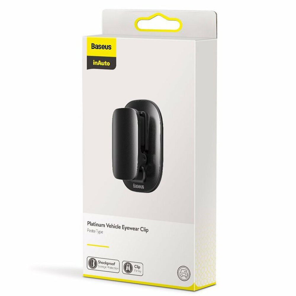 Gadget Baseus Glasses Clip Car Holder (ACYJN-A01), Easy Installation, Multipurpose Holder, Secure Grip, Universal Fit, Negru