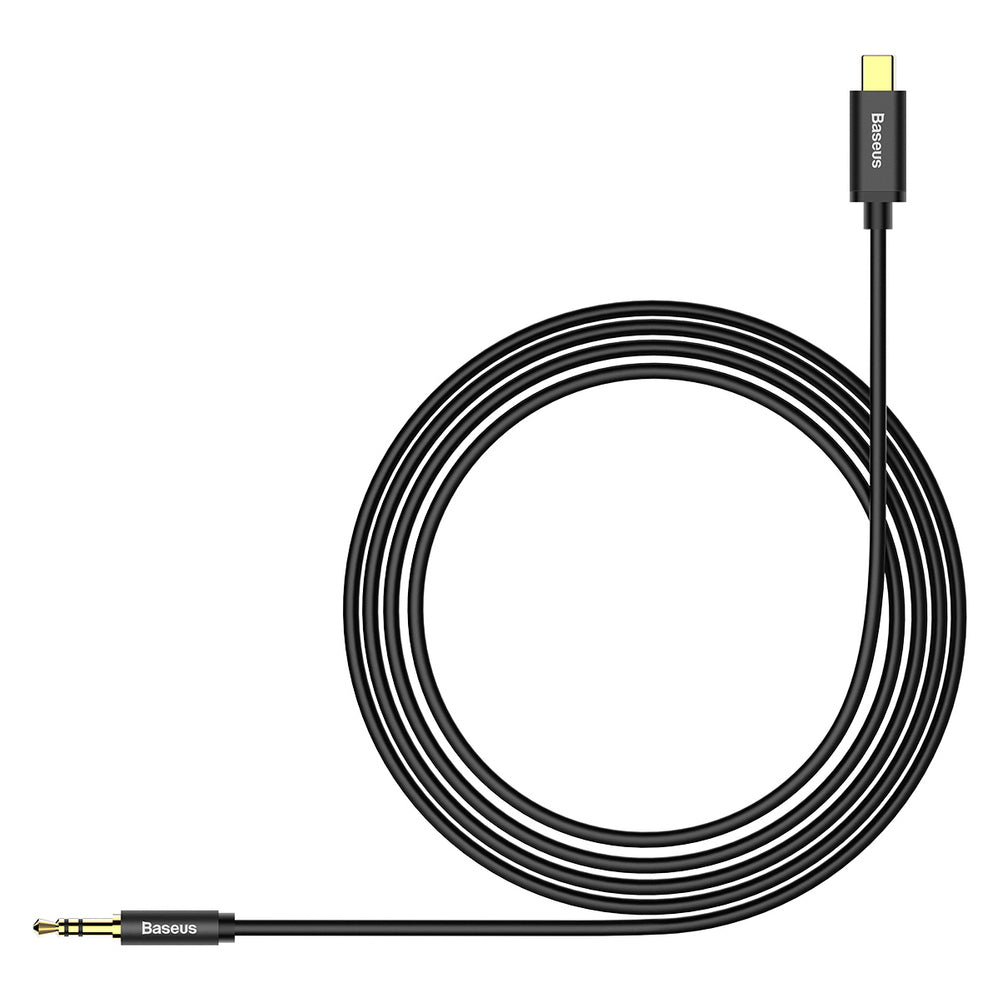 Cablu Baseus Audio Adapter M01 (CAM01-01), USB-C to Jack 3.5mm, Digital Audio Transmission, Gold-plated Plug, 1.2m, Negru