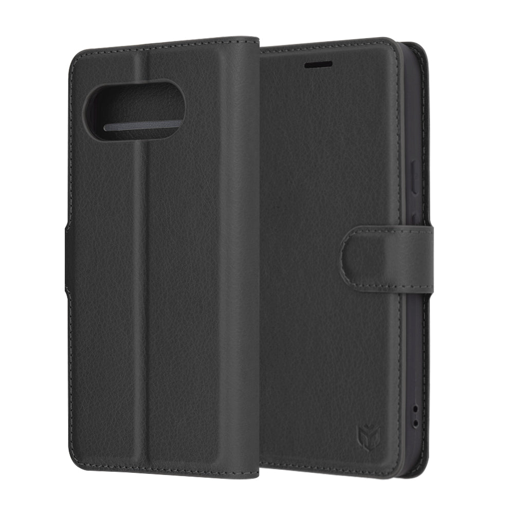 Husa de protectie Techsuit Leather Folio compatibil cu Google Pixel 9a, Negru
